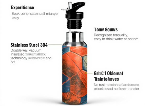 Bouteille deau réutilisable KLL double paroi paille 1000ml