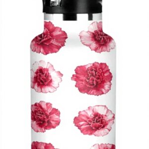 Bouteille isotherme Linqin Œillets Rouges anti-fuite double