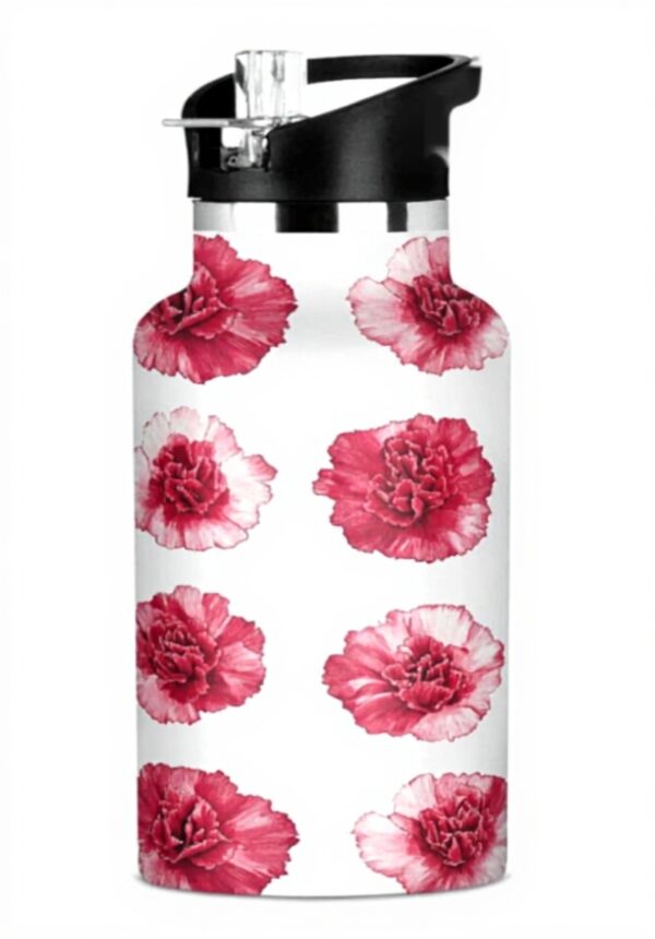 Bouteille isotherme Linqin Œillets Rouges anti-fuite double