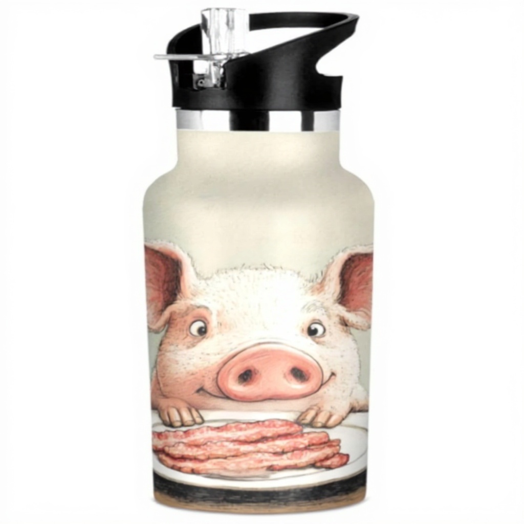 Siphylline bouteille isotherme cochon bacon paille étanche