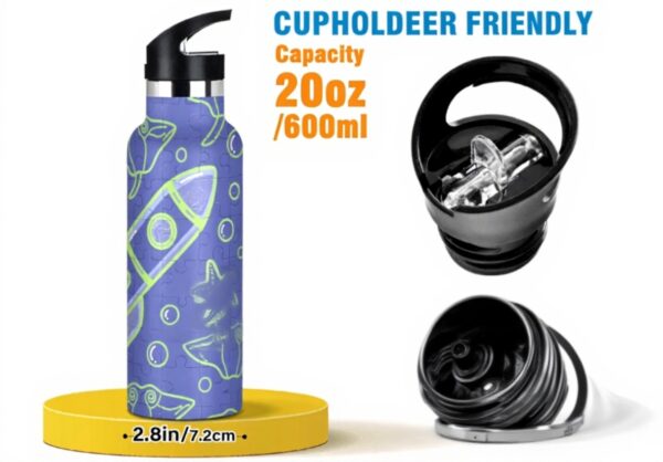 Bouteille isotherme enfant siphylline anti-fuite motifs