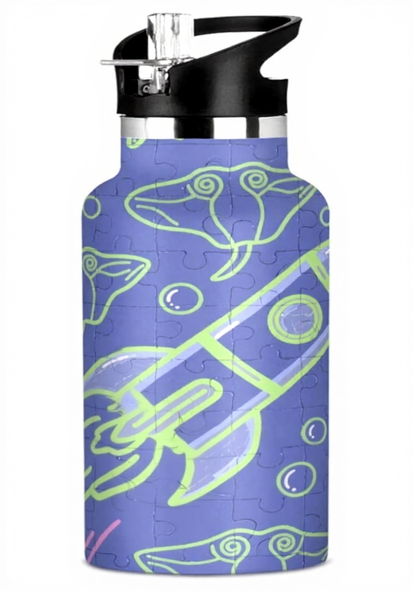 Bouteille isotherme enfant siphylline anti-fuite motifs
