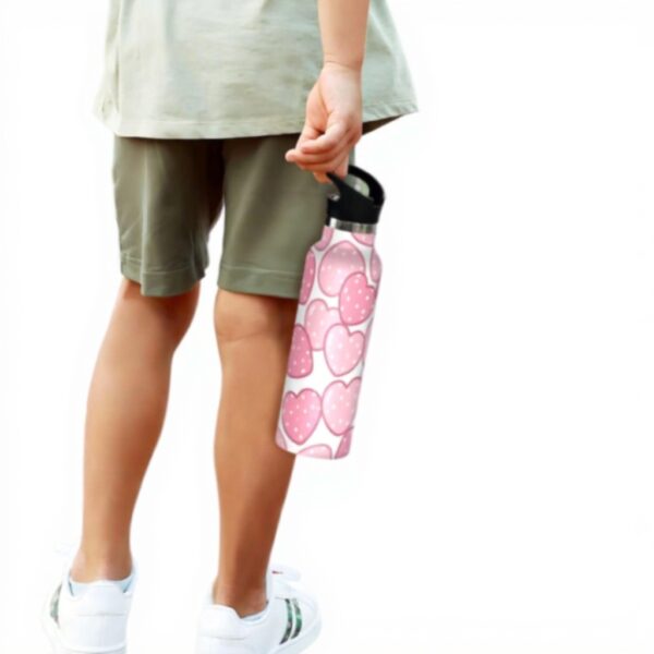 Bouteille deau siphylline enfants cœur rose isotherme sans