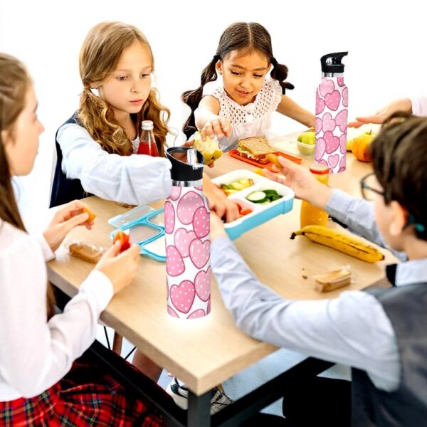 Bouteille deau siphylline enfants cœur rose isotherme sans