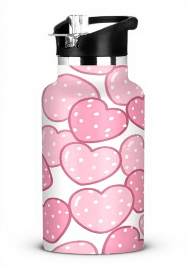 Bouteille deau siphylline enfants cœur rose isotherme sans