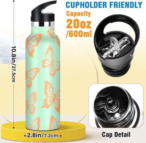 Bidons siphylline bouteille eau isotherme papillon vert-1