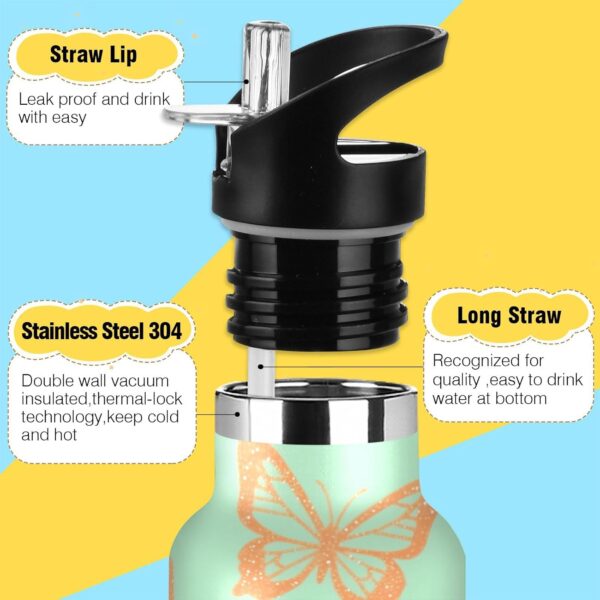 Bidons siphylline bouteille eau isotherme papillon vert-2