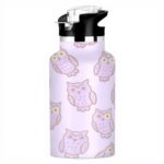 Bouteille isotherme Siphylline violet hibou paillettes 600ml
