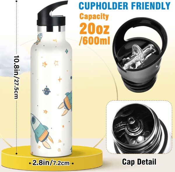 Bouteille isotherme siphylline fusées cartoon sans BPA école-1