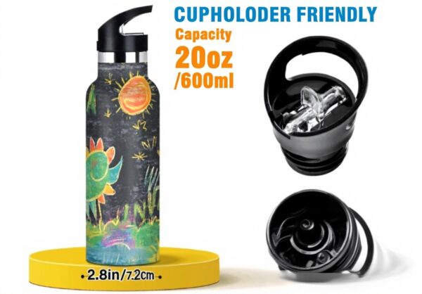 Bidon enfant siphylline acier inoxydable couvercle