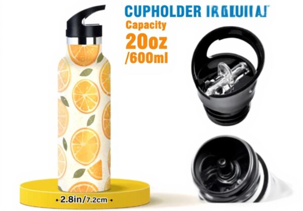 Bouteille isotherme siphylline Orange Citron 600ml acier