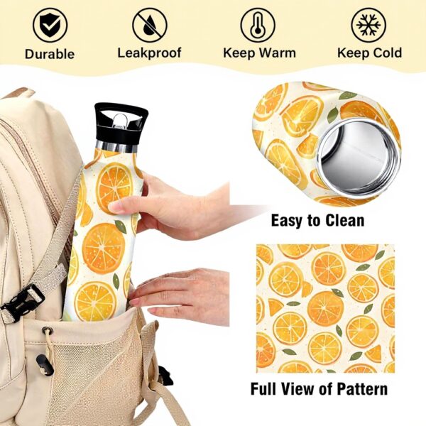 Bouteille isotherme siphylline Orange Citron 600ml acier