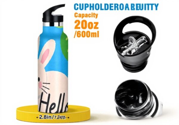 Bidon isotherme Amooorous lapin blanc étanche sport école