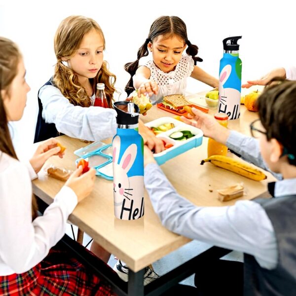 Bidon isotherme Amooorous lapin blanc étanche sport école