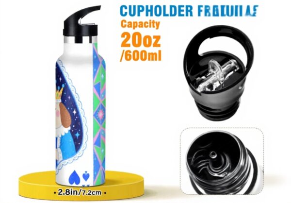 Bouteille isotherme 590 ml Voucong double paroi paille sport