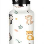 Bouteille isotherme Miaozhen motif renard écureuil sans BPA