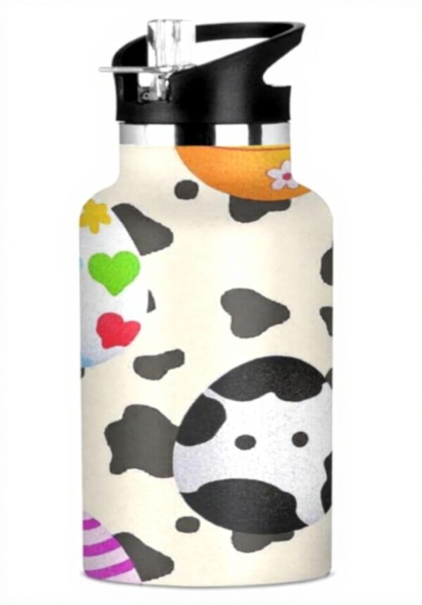 Gourde enfant isotherme paille vache Pâques Amooorous école
