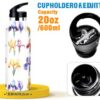 Bouteille isotherme Linqin anti-fuite double paroi fleur