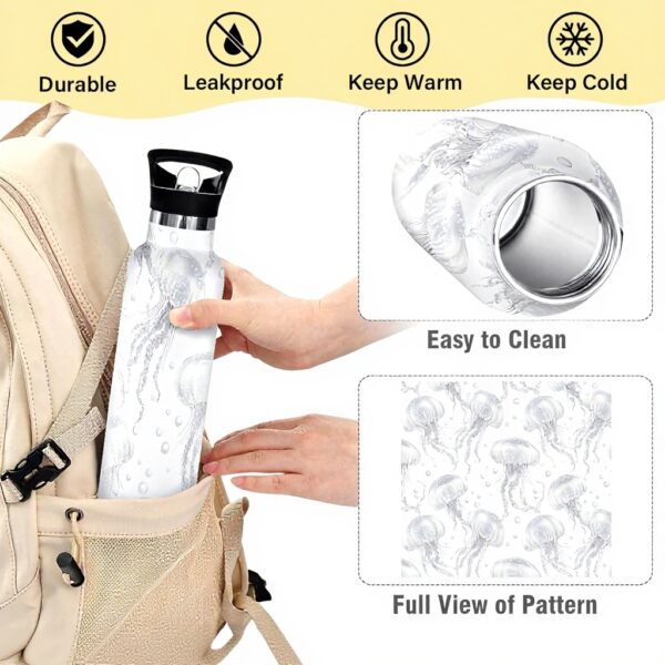 Bouteille isotherme Méduse blanche anti-fuite sans BPA sport