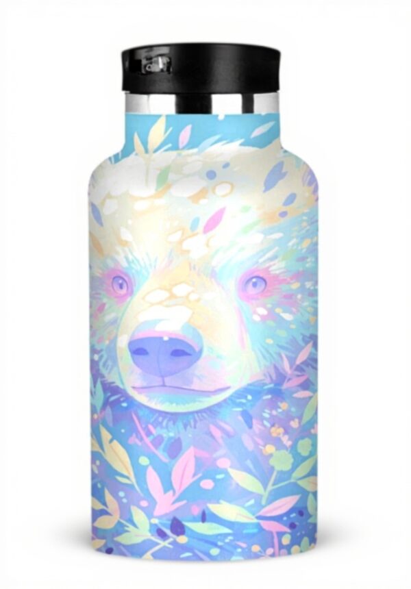 Gourde sport ours cyan linqin isotherme légère paille