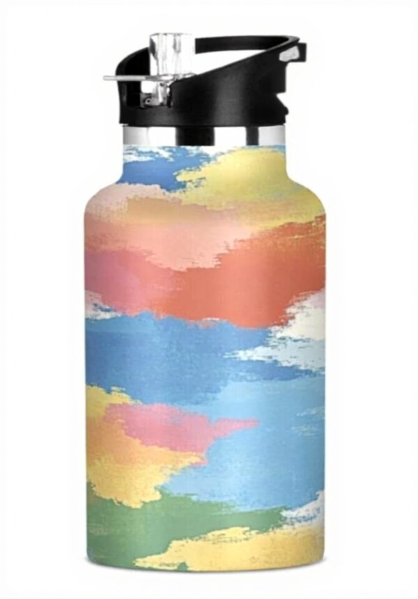 Bouteille isotherme Amooorous gouache arc-en-ciel sans BPA