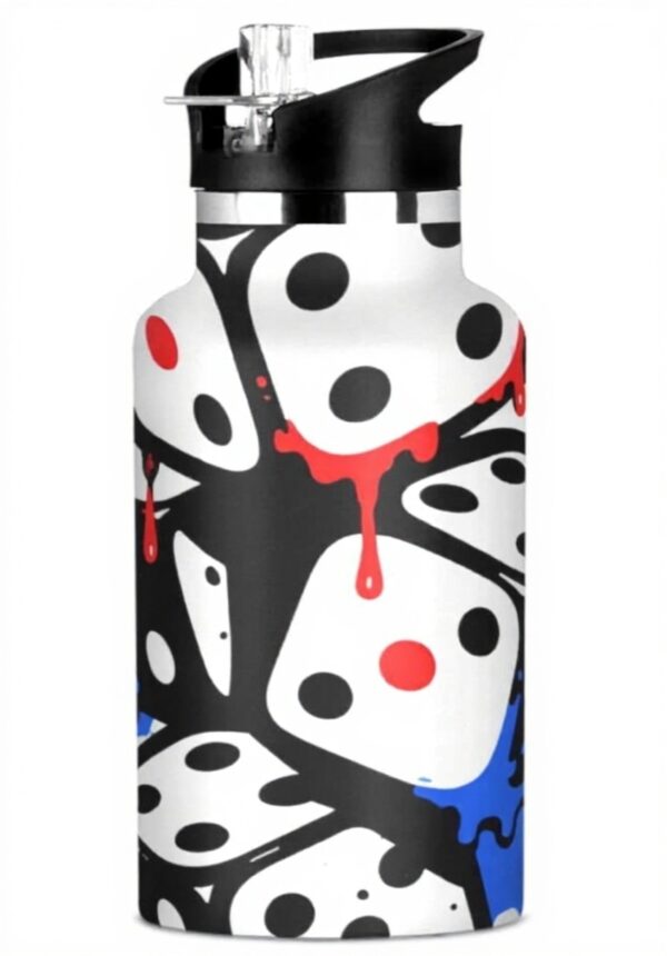 Bouteille isotherme Miaozhen peinture graffiti dés blancs