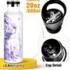 Bouteille isotherme Linqin Tigres Violets paille anti-fuite