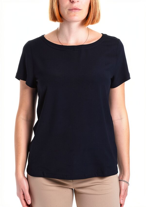 Bluse Emme Marella acétate bleu femme modèle élégant-1