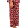 Pantalon sergé polyester ample design élégant femme-1