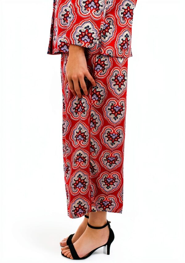 Pantalon sergé polyester ample design élégant femme-1
