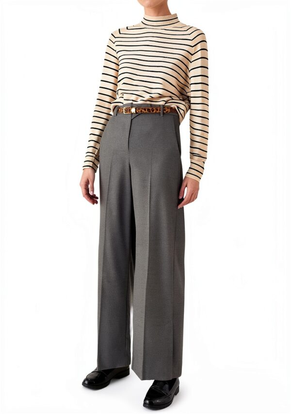 Pantalon femme Emme Marella gris polyester modele elegante-2