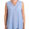 Bluse Emme Marella acétate bleu femme modèle élégant-1