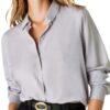 Chemise femme Emme Marella gris acétate élégante-3