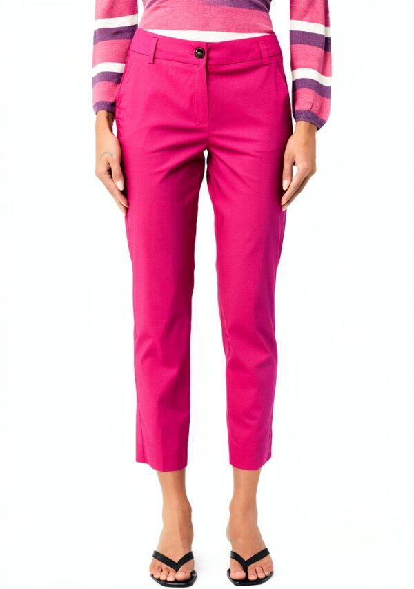 Pantalon coton Emme Marella rose femme taille 38 48 52-1