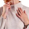 Pull col montant Emme Marella maille acrylique beige femme-3