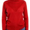 Pull laine col montant Emme Marella femme rouge maille-1