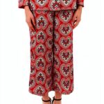 Pantalon sergé polyester ample design élégant femme-0