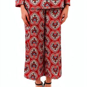 Pantalon sergé polyester ample design élégant femme-0