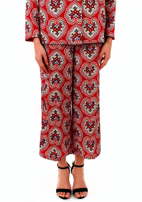 Pantalon sergé polyester ample design élégant femme-0