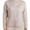 Pull col montant Emme Marella maille acrylique beige femme-1