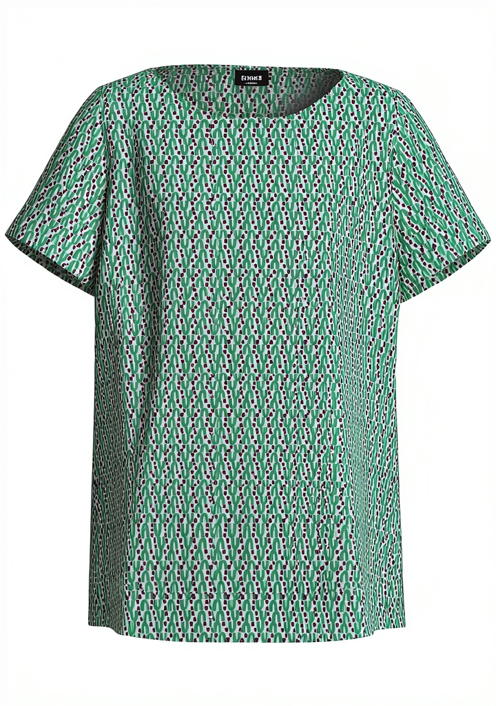 Bluse Emme Marella en coton vert femme mode confort portée dans un cadre professionnel