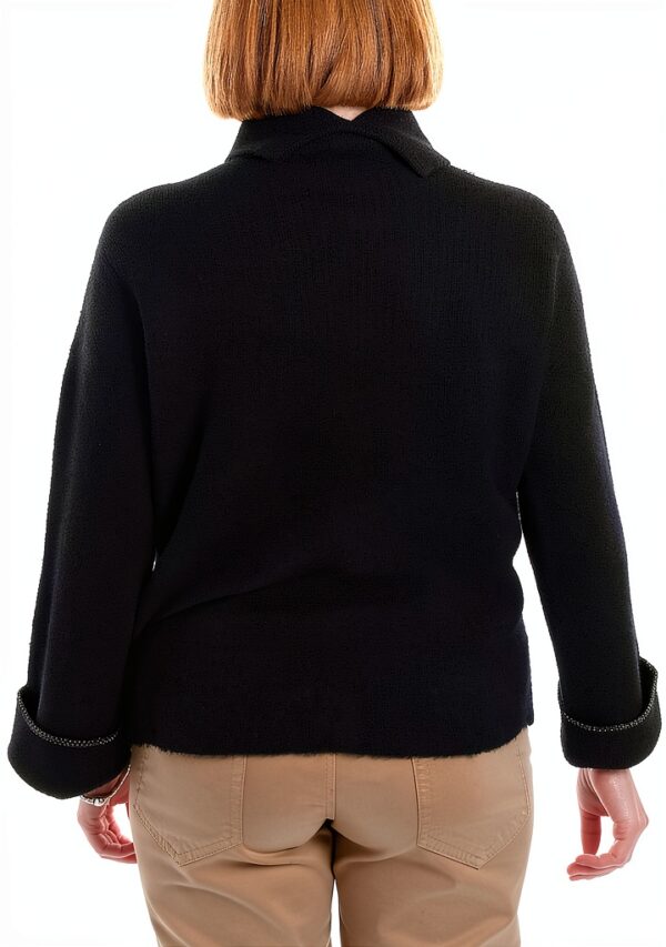 Pull col montant Emme Marella acrylique noir femme-2
