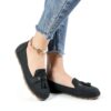 Baskets Generisch femme cuir amorti sport noir kaki gris-5
