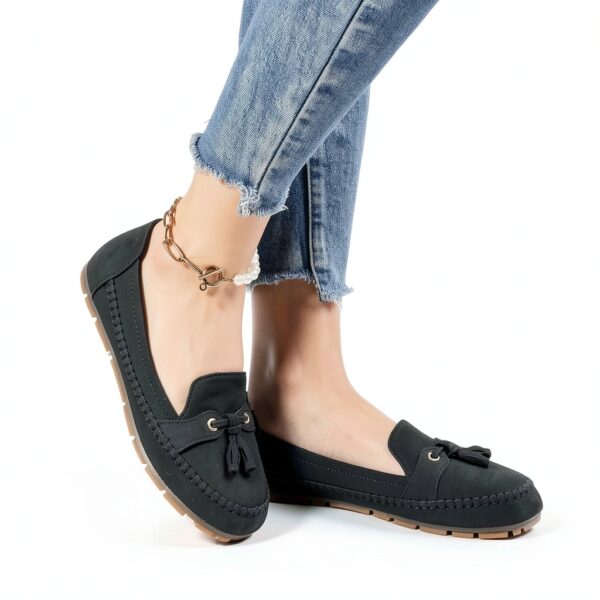 Baskets Generisch femme cuir amorti sport noir kaki gris-5