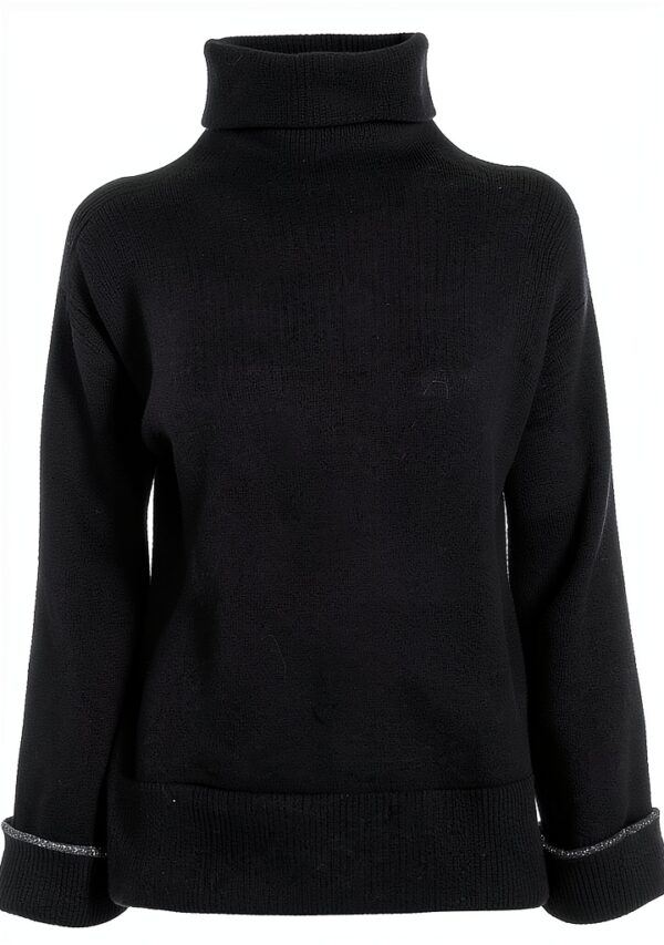 Pull col montant Emme Marella acrylique noir femme-0
