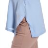Bluse Emme Marella acétate bleu femme modèle élégant-3