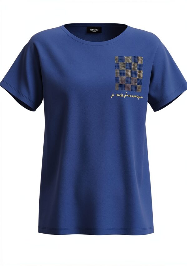 Femme T-shirt qualité supérieure coupe décontractée manche-0