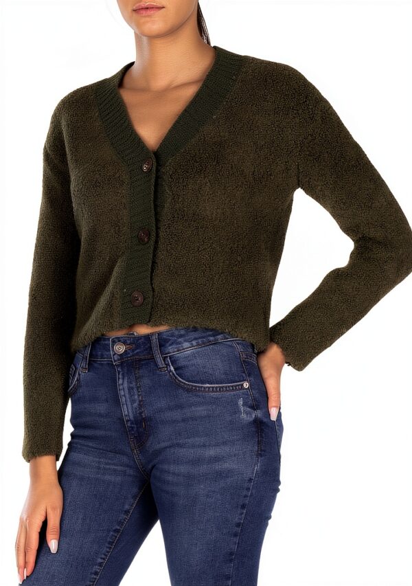 Veste Femme Manche Longue Vert Qualité Supérieure Taille S-0