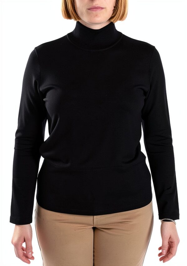 Pull col montant Emme Marella viscose noir femme-1