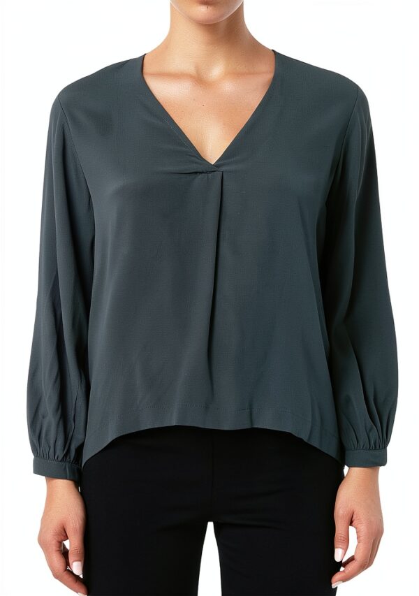 Bluse Emme Marella vert acétate pour femme élégante-1